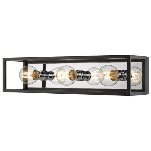 Z-Lite Kube Matte Black & Chrome Vertical Bathroom Light by Z-Lite 480-3V-MB-CH