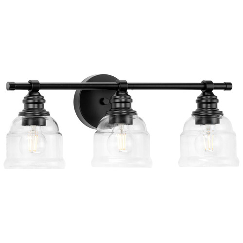 3-Light Bath Vanity from the Ambrose Collection in Matte Black Finish