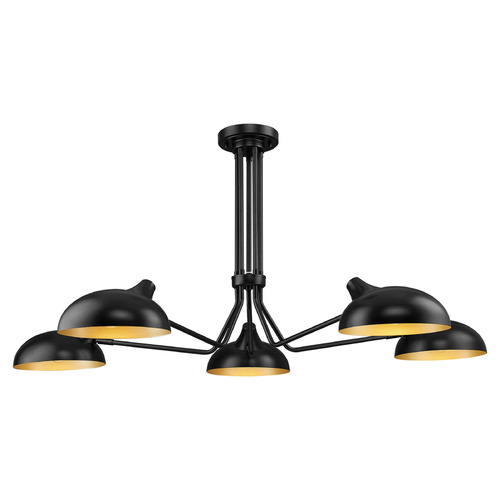 Bellamy Matte Black & Gold Semi-Flush Mount by Z-Lite