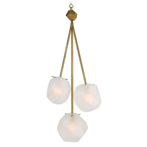 Uttermost Lighting The Uttermost Company Geodesic Matte Antique Brass Pendant Light with Globe Shade 21575