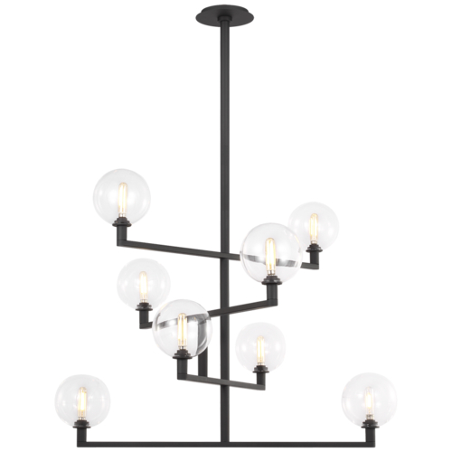 Visual Comfort Modern Collection Gambit Nightshade Black LED Chandelier