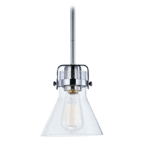 Maxim Lighting Seafarer Polished Chrome LED Mini-Pendant Light with Conical Shade