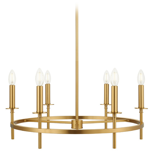 Meridian Natural Brass Chandelier