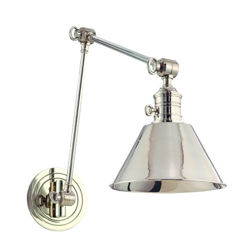 Garden City Swing Arm Lamp in Polished Nickel by Hudson Valley Lighting