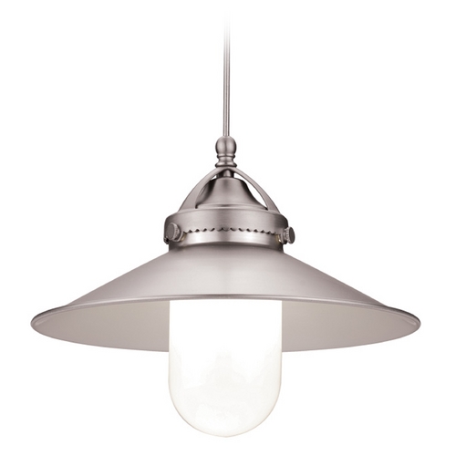 Brushed Nickel LED Mini Pendant with Coolie Shade by WAC Lighting