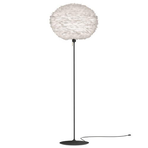 UMAGE Black Floor Lamp with White Abstract Feather Shade 3003_4038