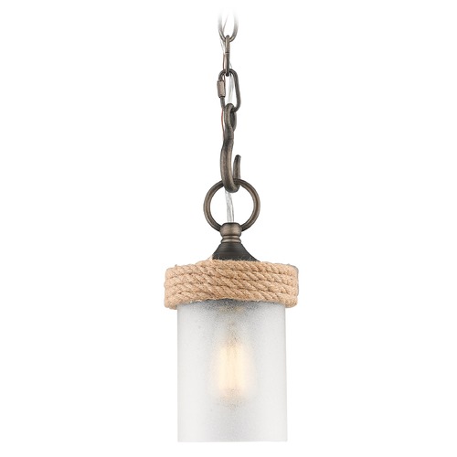 Golden Lighting Chatham Mini Pendant in Gunmetal Bronze by Golden Lighting 1048-M1LGMT-CS