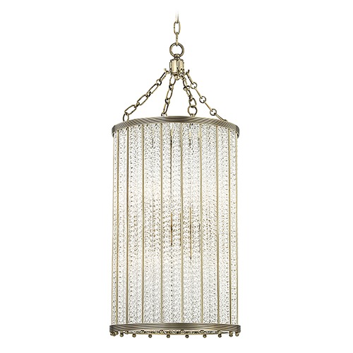 Hudson Valley Lighting Hudson Valley Lighting Shelby Aged Brass Pendant Light with Cylindrical Shade 8138-AGB