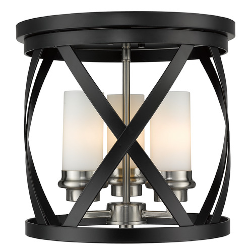 Z-Lite Malcalester Matte Black & Brushed Nickel Flush Mount by Z-Lite 481F13-MB-BN