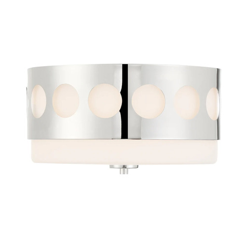 Crystorama Lighting Kirby 13-Inch Flush Mount in Polished Nickel by Crystorama Lighting KIR-B8100-PN