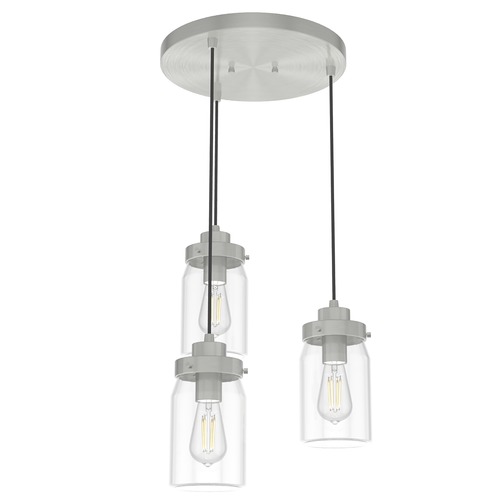 Hunter Fan Company Devon Park Brushed Nickel Multi-Light Pendant by Hunter Fan Company 19158