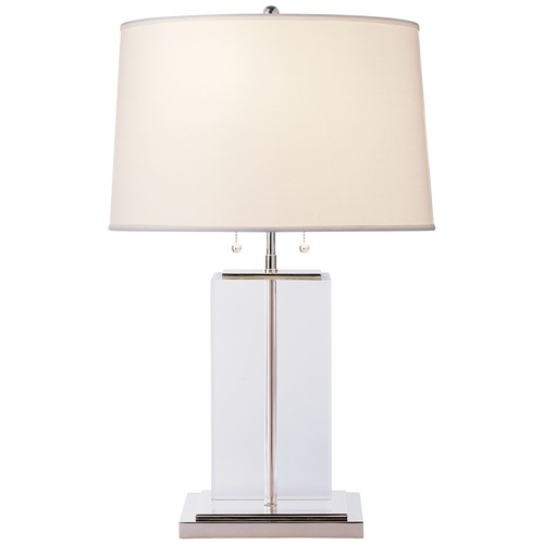 Thomas OBrien Block Large Table Lamp in Crystal by Visual Comfort Signature