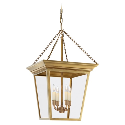 E.F. Chapman Cornice Small Lantern in Antique Brass by Visual Comfort Signature