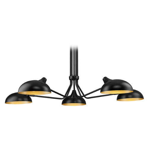 Z-Lite Bellamy Matte Black & Gold Chandelier by Z-Lite 1942-5MB