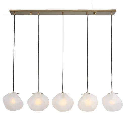 Uttermost Lighting The Uttermost Company Geodesic Matte Antique Brass Multi-Light Pendant with Globe Shade 21577