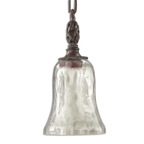 Uttermost Lighting Galeana Mini-Pendant Light with Clear Seedy Glass 21811