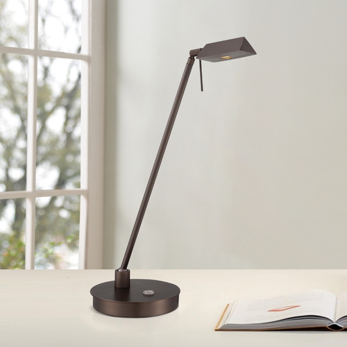 George Kovacs Lighting George's Reading Room LED Table Lamp in Copper Bronze Patina by George Kovacs P4316-647