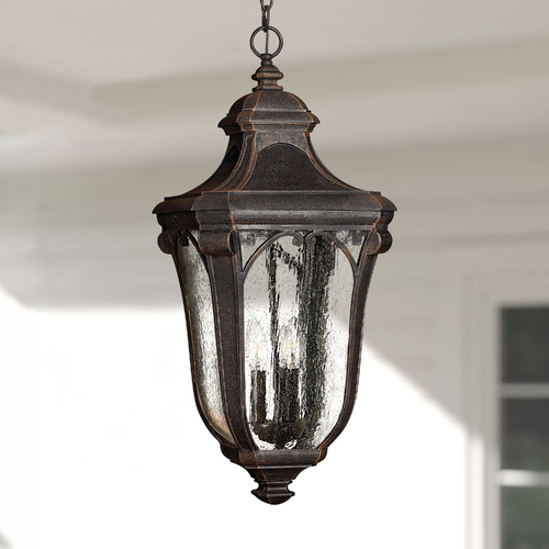 Hinkley Seeded Glass Outdoor Hanging Light Bronze Hinkley 1312MO