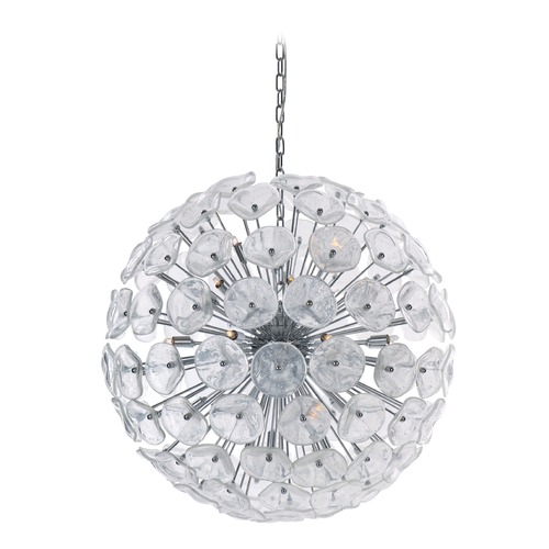 Fiori 28-Light Pendant in Chrome & Clear Glass by ET2 Lighting