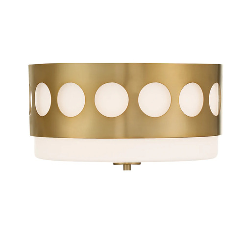 Kirby 13-Inch Flush Mount in Vibrant Gold by Crystorama Lighting