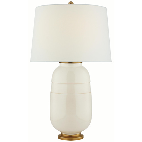Visual Comfort Signature Collection Newcomb Ivory Table Lamp with Drum Shade