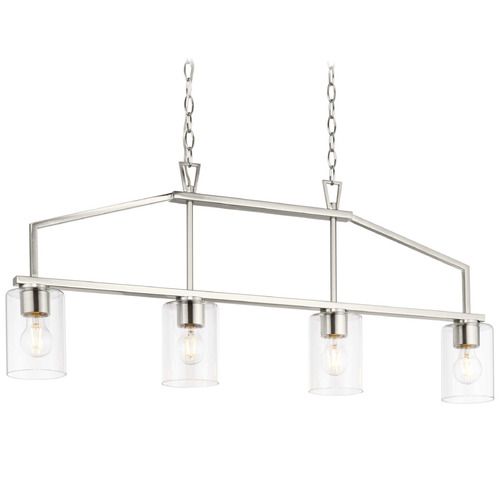 Progress Lighting Progress Lighting Bowman 5-Light Brushed Nickel Linear Chandelier P400317-009