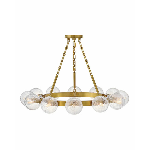 Coco 32-Inch Chandelier in Lacquered Brass by Fredrick Ramond