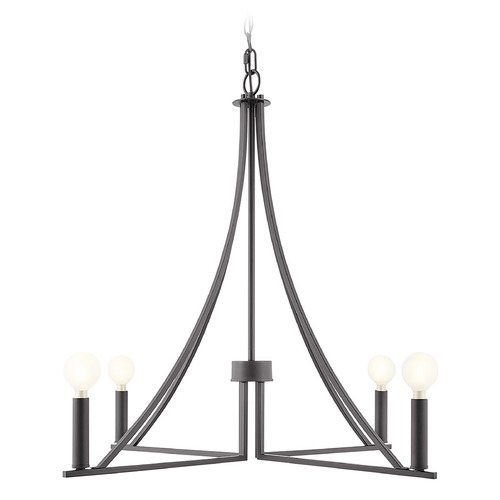Meridian Matte Black Chandelier