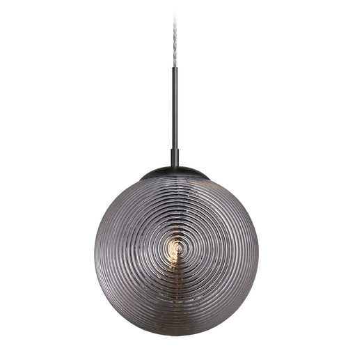 Matteo Lighting Maruna Matte Black Mini-Pendant Light with Globe Shade