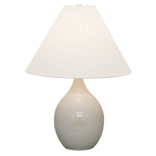 House of Troy Lighting House of Troy Scatchard Gray Gloss Table Lamp with Conical Shade GS300-GG