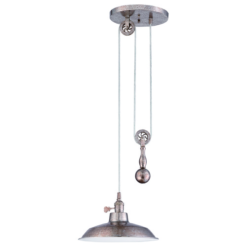 Single-Light Pulley Pendant in Tarnished Silver by Craftmade Lighting