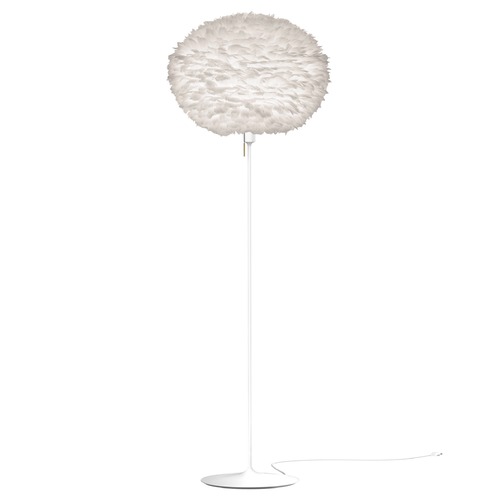 UMAGE White Floor Lamp with White Abstract Feather Shade 3003_4037