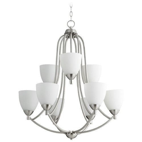 Quorum Lighting Barkley Satin Nickel Chandelier by Quorum Lighting 6069-9-65