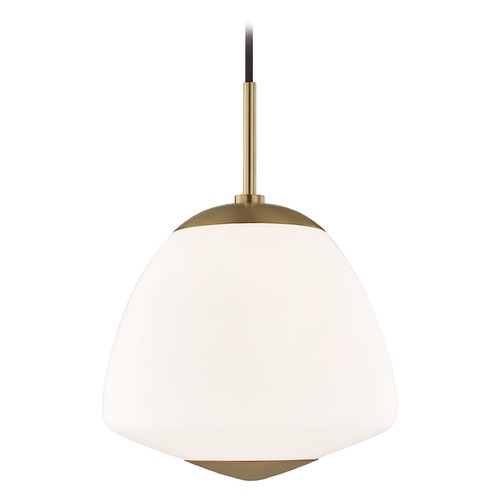 Mitzi by Hudson Valley Mitzi By Hudson Valley Jane Aged Brass Pendant Light with Bowl / Dome Shade H288701L-AGB