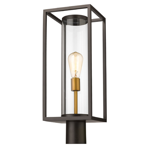 Z-Lite Dunbroch Deep Bronze & Outdoor Brass Post Light by Z-Lite 584PHMR-DBZ-OBS