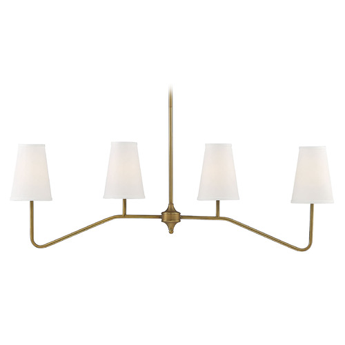 40-Inch Linear Chandelier in Natural Brass by Meridian