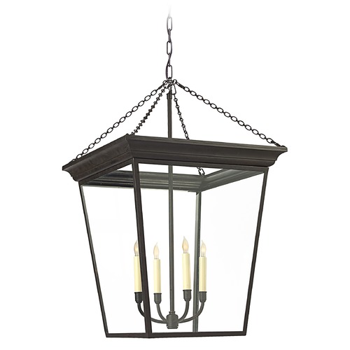 Visual Comfort Signature Collection E.F. Chapman Cornice Large Lantern in Blackened Rust by Visual Comfort Signature SL5872BR