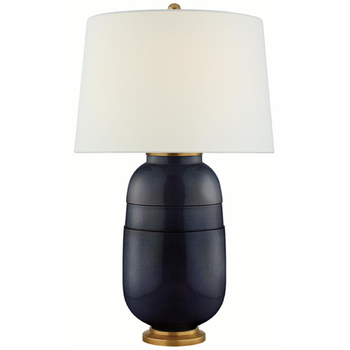 Visual Comfort Signature Collection Visual Comfort Signature Collection Newcomb Mixed Blue Brown Table Lamp with Drum Shade CS3622MBB-L