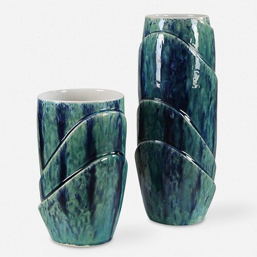 The Uttermost Company Renee Wightman Tranquil Duo Blue & Green Vase
