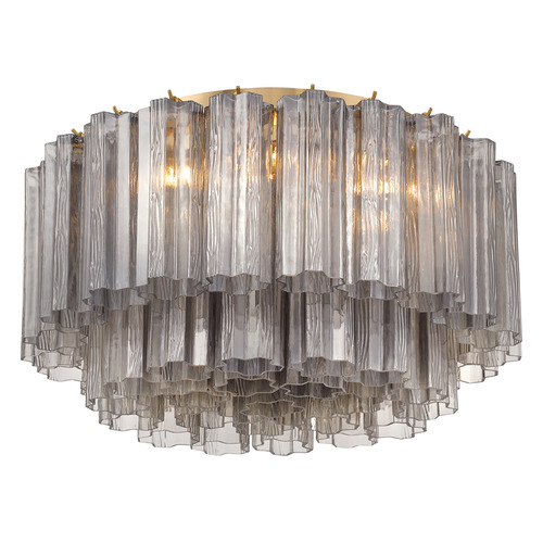 Crystorama Lighting Addis Aged Brass Flushmount Light