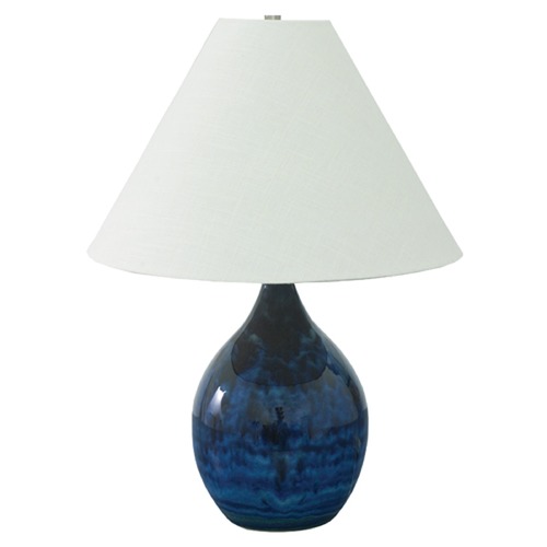 Scatchard Stoneware Midnight Blue Table Lamp by House of Troy Lighting