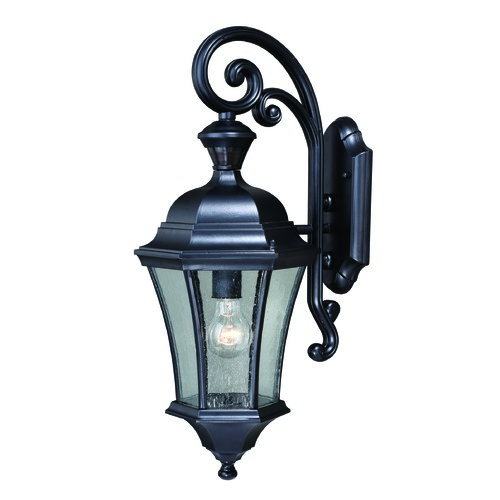 Seeded Glass Outdoor Wall Light Black by Vaxcel Lighting