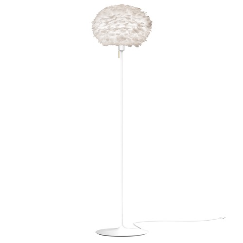 UMAGE White Floor Lamp with White Abstract Feather Shade 3002_4037