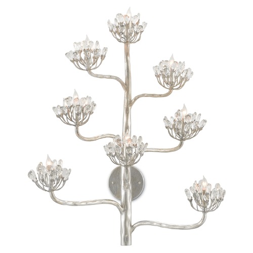 Currey and Company Lighting Currey and Company Marjorie Skouras Agave Americana Silver Leaf Sconce 5000-0105