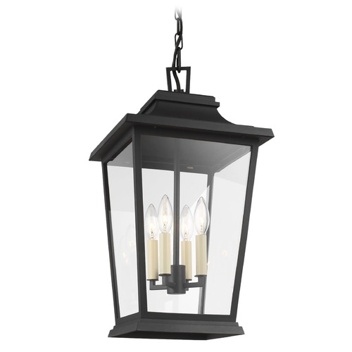 Visual Comfort Studio Collection Warren Textured Black Outdoor Hanging Light by Visual Comfort Studio OL15409TXB