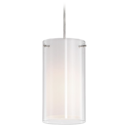 Modern Brushed Nickel Mini Pendant with White Shade by Kuzco Lighting