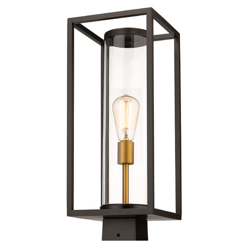 Z-Lite Dunbroch Deep Bronze & Outdoor Brass Post Light by Z-Lite 584PHMS-DBZ-OBS