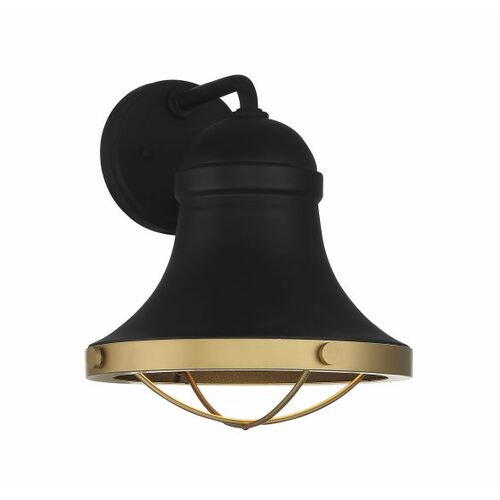 Belmont 13-Inch Outdoor Wall Light in Black & Brass by Savoy House