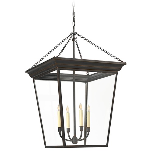 Visual Comfort Signature Collection E.F. Chapman Cornice Large Lantern in Bronze by Visual Comfort Signature SL5872BZ