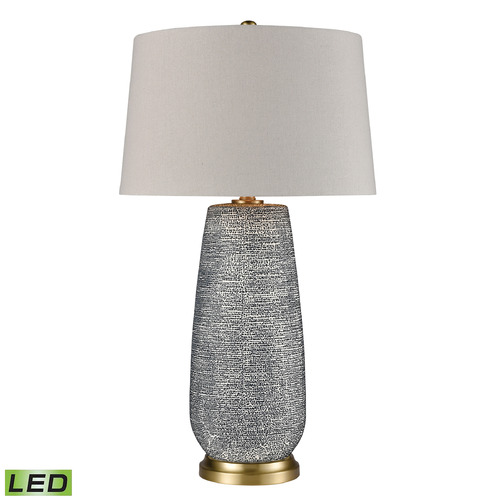 Elk Lighting Elk Lighting Rehoboth Blue & Aged Brass LED Table Lamp with Empire Shade D4188-LED